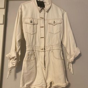 Versona white fringe romper